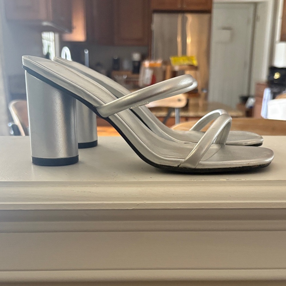 Annie Silver Strappy Heels - Picture 3 of 4